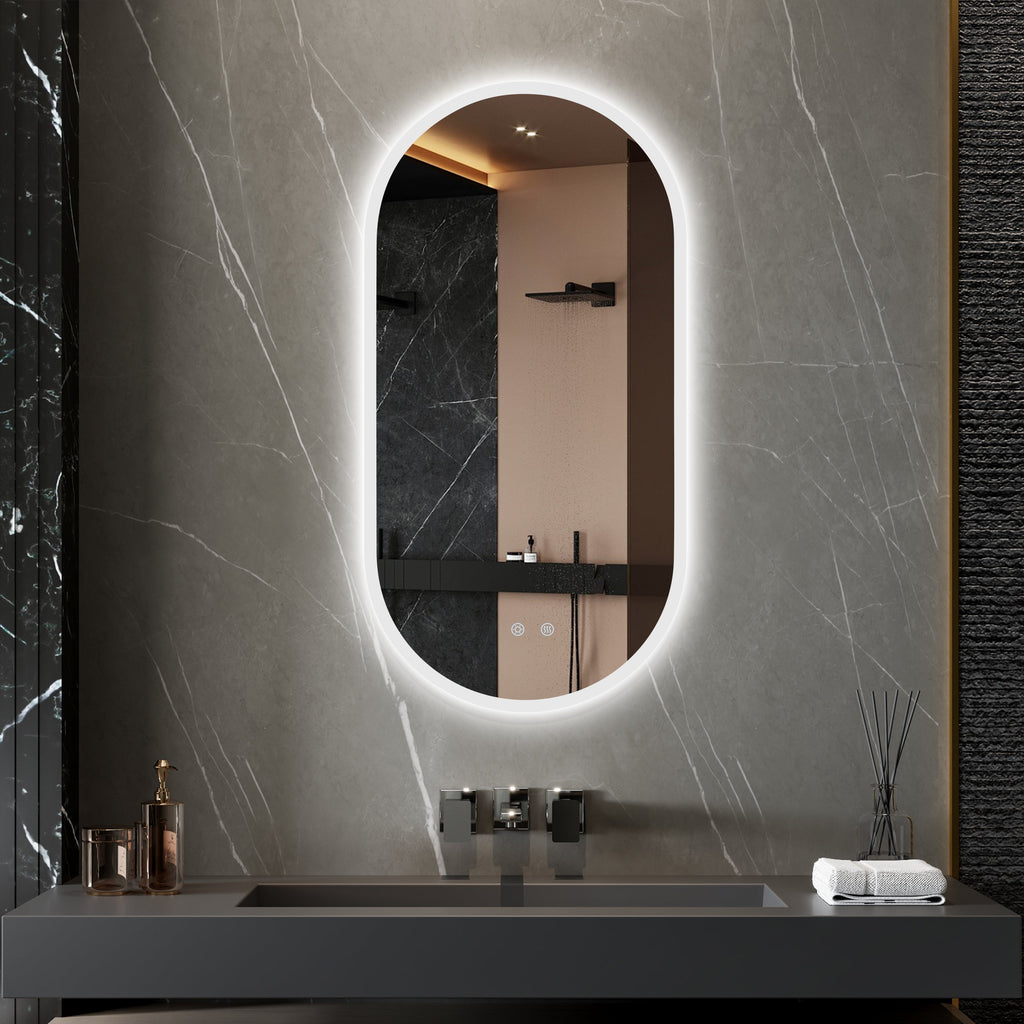 Capsule LED Oval Backlit Mirror 450 x 900mm