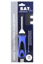 BAT Bright Steel Square Notch Trowel - Soft Grip