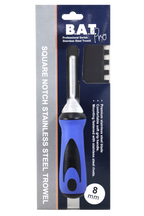 BAT Bright Steel Square Notch Trowel - Soft Grip