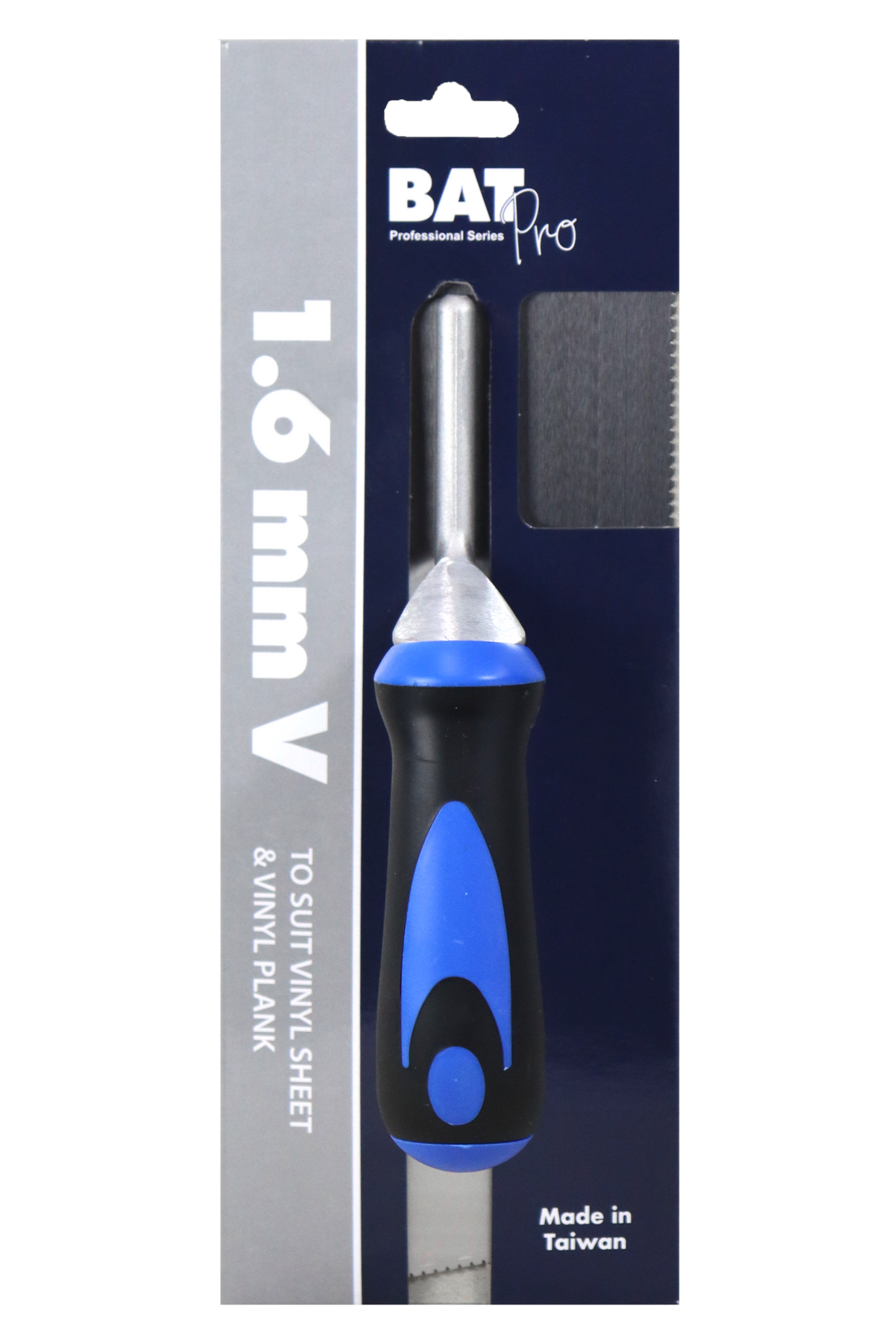 BAT Bright Steel V Notch Trowel - Soft Grip