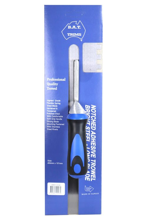 BAT Bright Steel Long Blade Trowel - Soft Grip