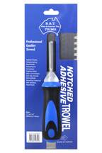 BAT Professional Stainless Steel Square Notch Trowel - Soft Grip