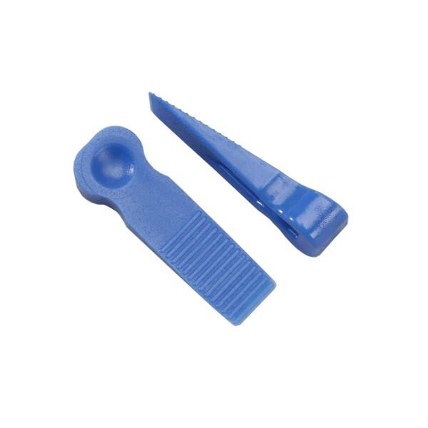 Close-up of blue tile wedges