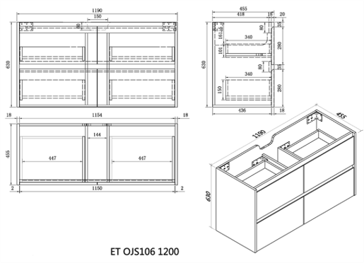 Malaga Matt White Wall Hung Vanity