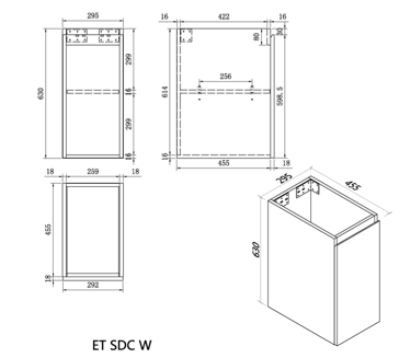 Malaga Matt White Single Door Cabinet 295mm