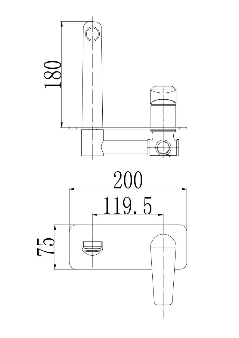 Celine Wall Basin / Bath Mixer with Spout