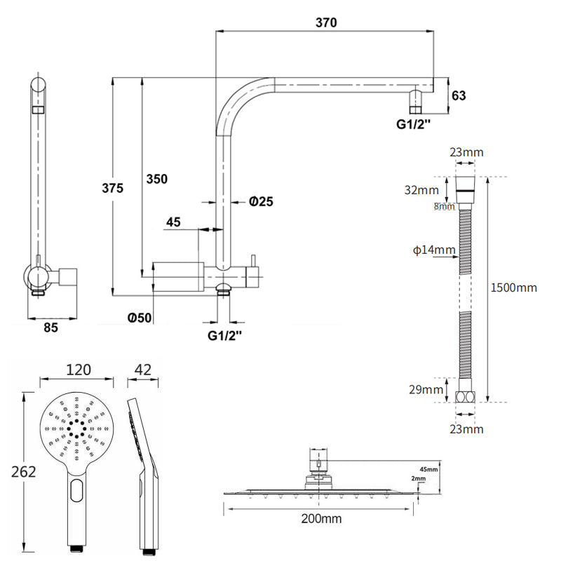 Chloe Compact Twin Shower