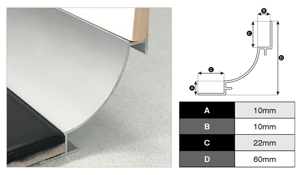 Cove Aluminium Trim – 3m Lengths – product image 4