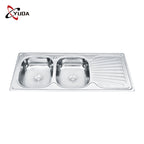 Caden Double Bowl Sink with Drainer 1200mm