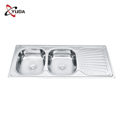 Caden Double Bowl Sink with Drainer 1200mm
