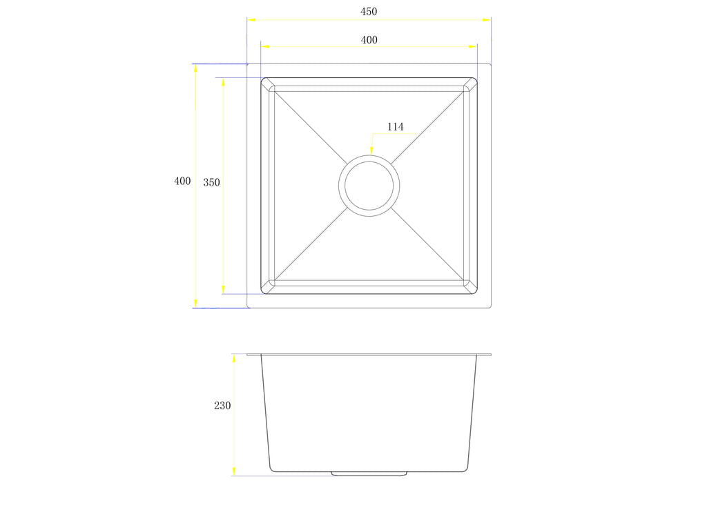 Callan Single Bowl Sink 450mm