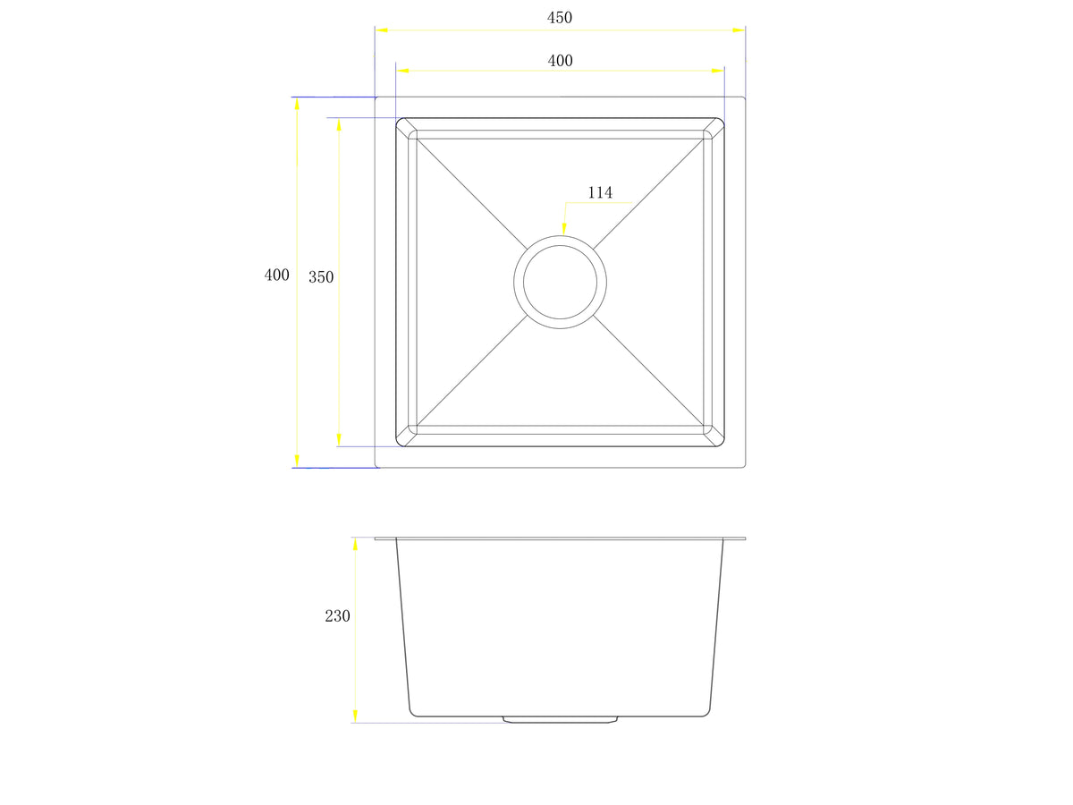 Callan Single Bowl Sink 450mm