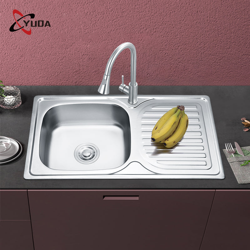 Caden Single Bowl Sink with Drainer 660mm