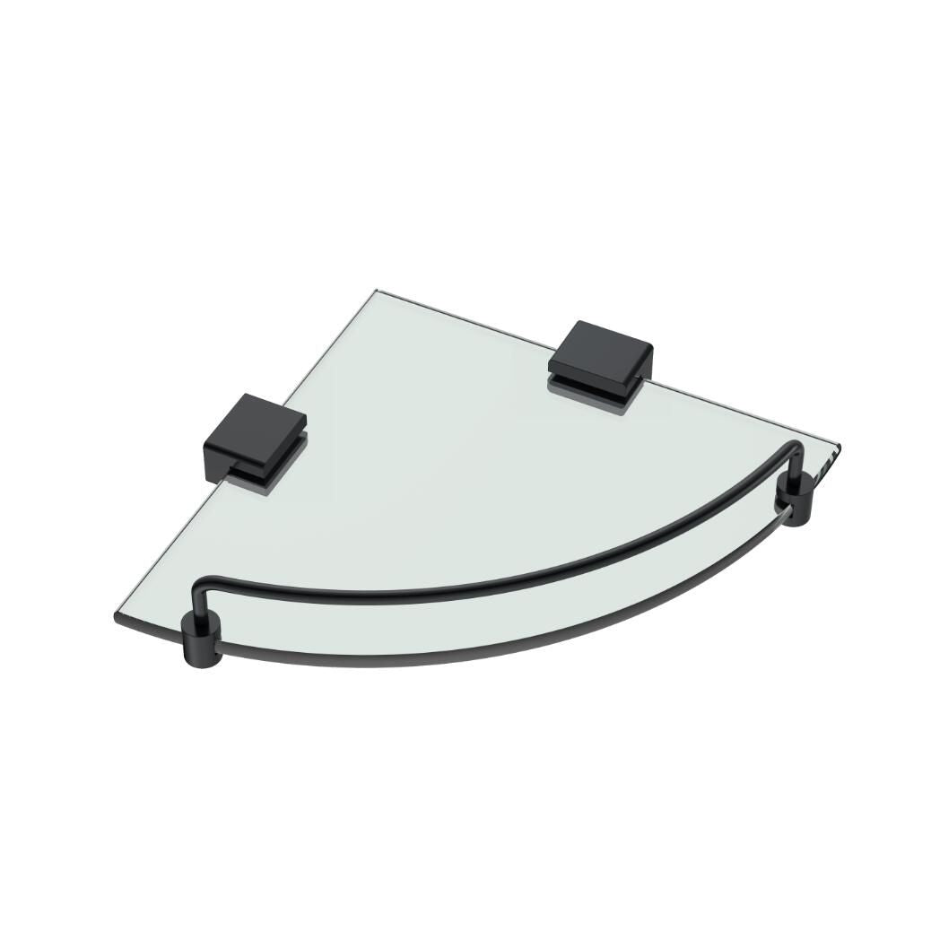 MELA Corner Glass Shelf — Matt Black (ACC.CGS.001.BK)