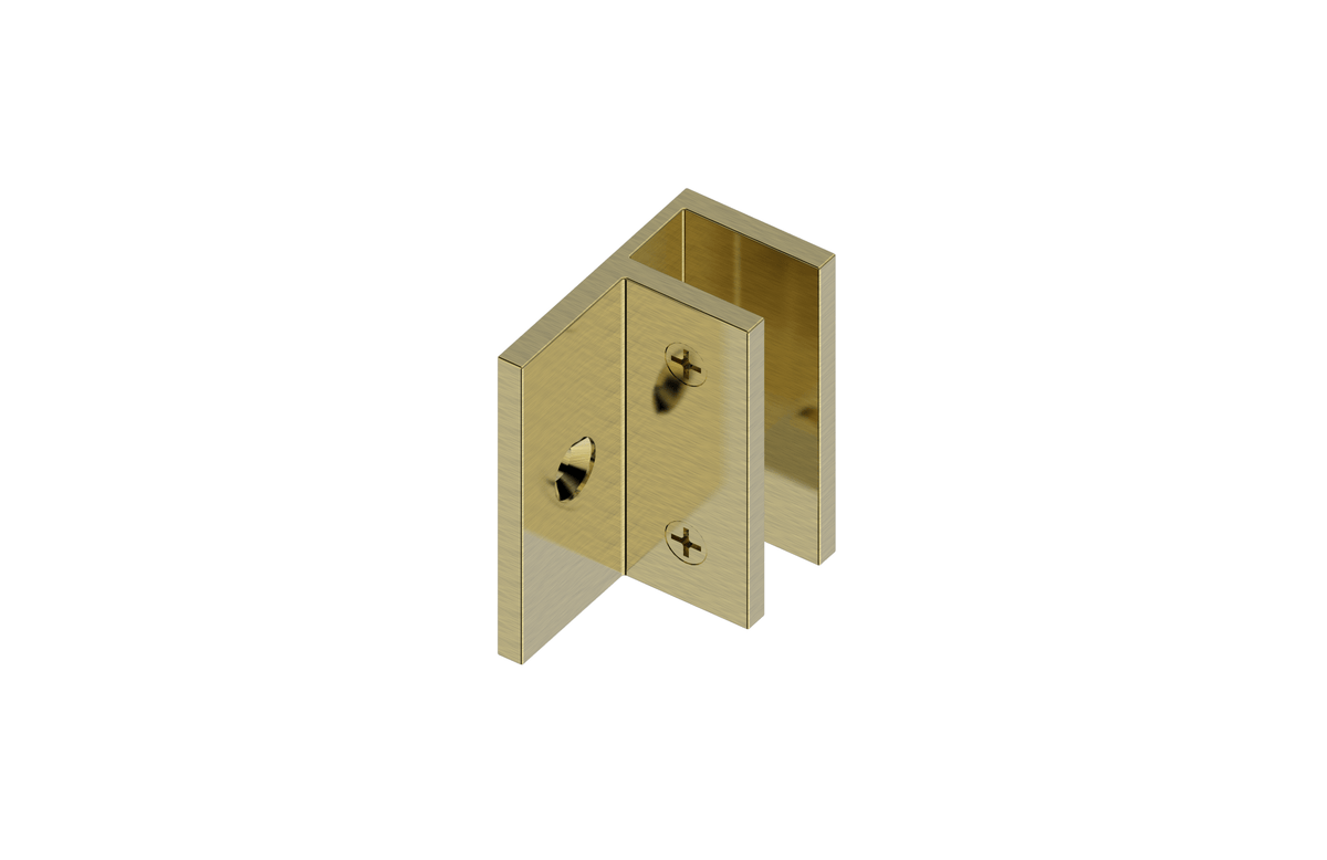 MELA Shower Screen L Bracket — Brushed Brass (L Bracket.BB)