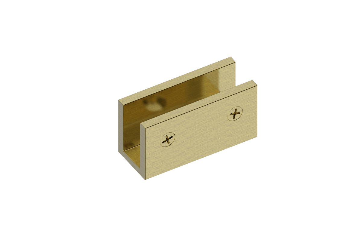 MELA Shower Screen U Bracket — Brushed Brass (U Bracket.BB)