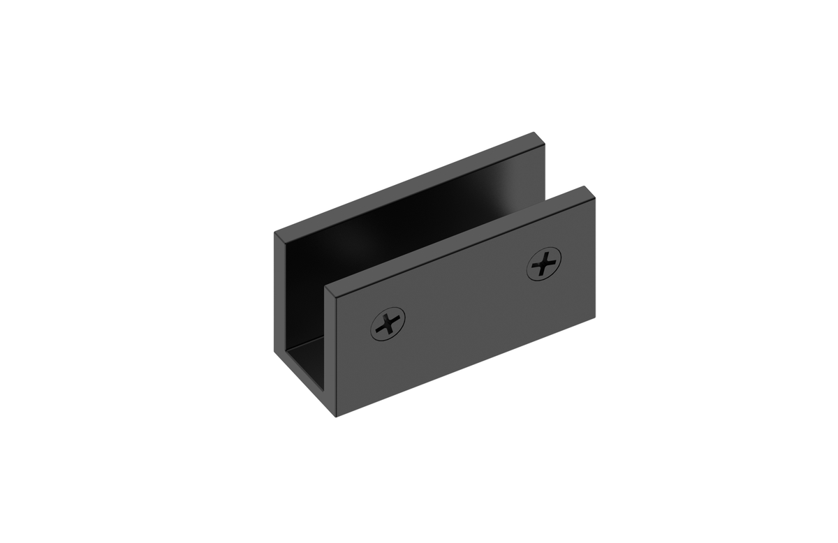MELA Shower Screen U Bracket — Matt Black (U Bracket.b)