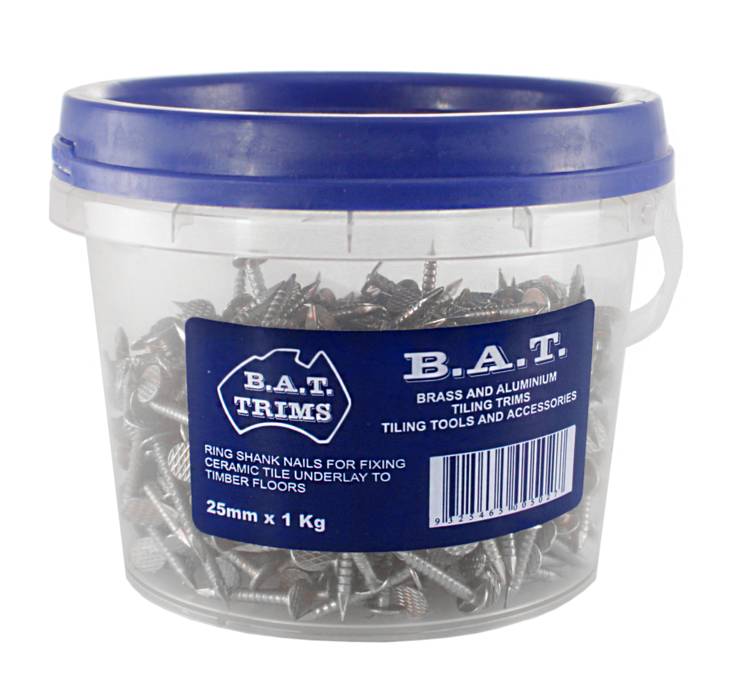 BAT Ring Shank Nails 25mm - Bucket