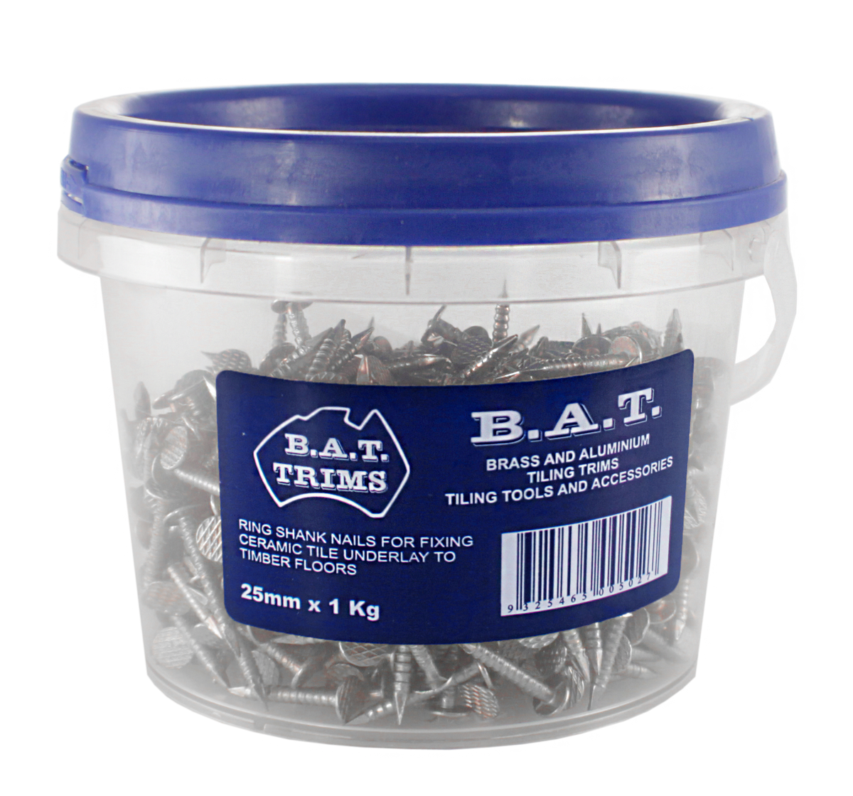 BAT Ring Shank Nails 25mm - Bucket