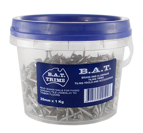 BAT Ring Shank Nails 25mm - Bucket