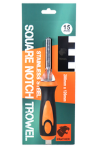 Panther Stainless Steel Square Notch Trowel - Soft Grip