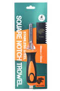 Panther Stainless Steel Square Notch Trowel - Soft Grip