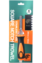 Panther Stainless Steel Square Notch Trowel - Soft Grip