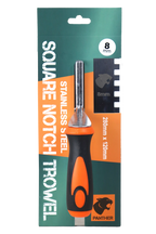 Panther Stainless Steel Square Notch Trowel - Soft Grip
