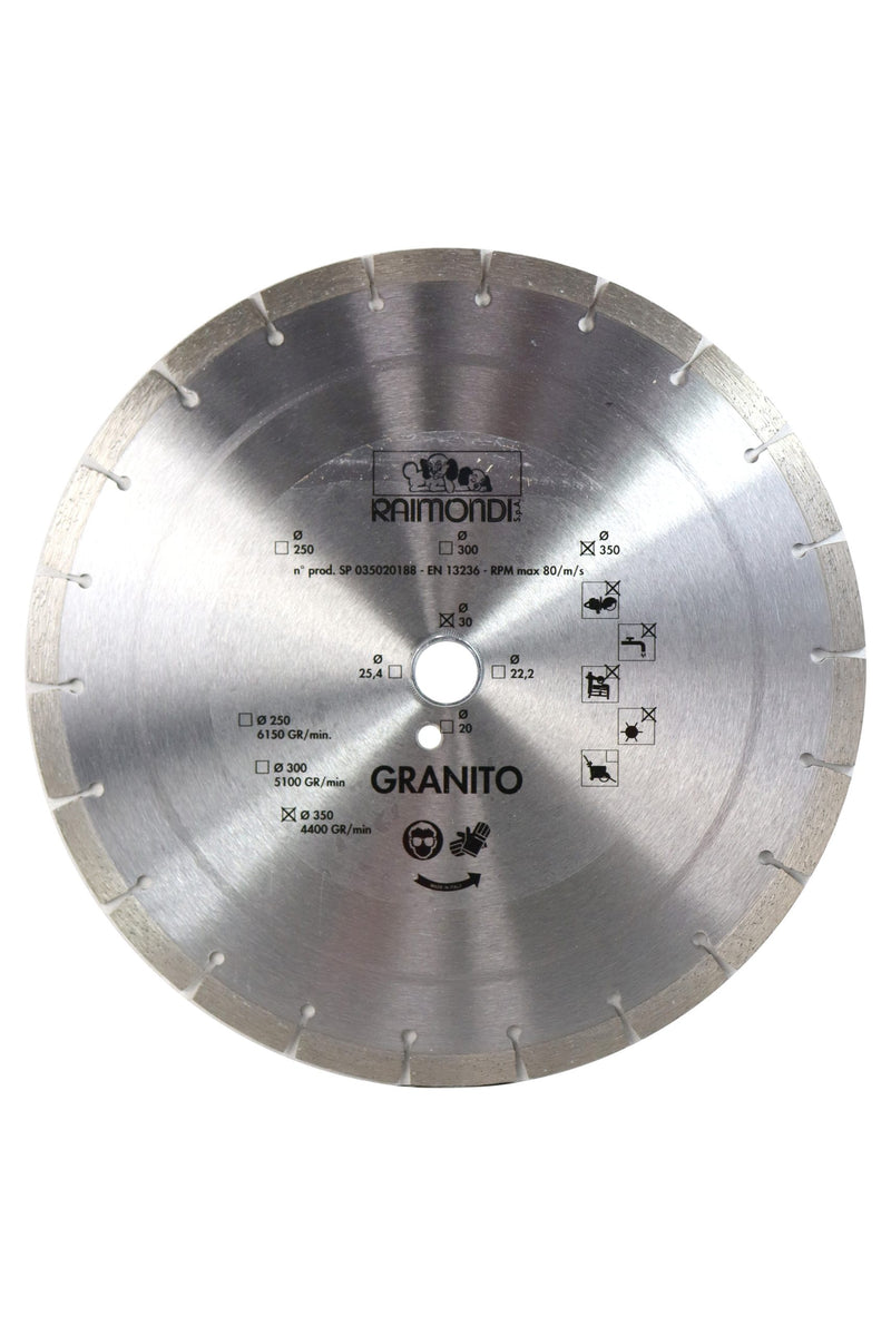 Raimondi Segmented Diamond Blade 350mm Granite - suits Zoe, SMS & SA 80