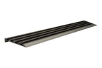 Aluminium Stair Trim with 4 Black Carborundum Strip Inserts (Mill Finish) – 75mm x 10mm x 2.5m