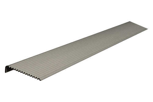 Aluminium Stair Trim with Grooves (Matte Silver) – 50mm x 10mm x 2.5m