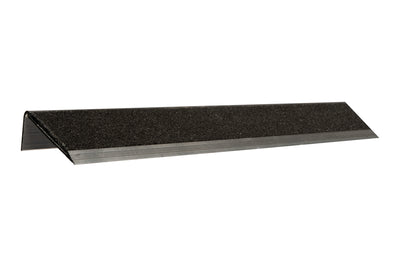 Aluminium Stair Trim with Solid Black Carborundum Insert (Matte Silver) – 58mm x 24mm x 2.5m