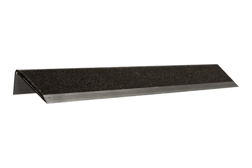 Aluminium Stair Trim with Solid Black Carborundum Insert (Matte Silver) – 58mm x 24mm x 2.5m