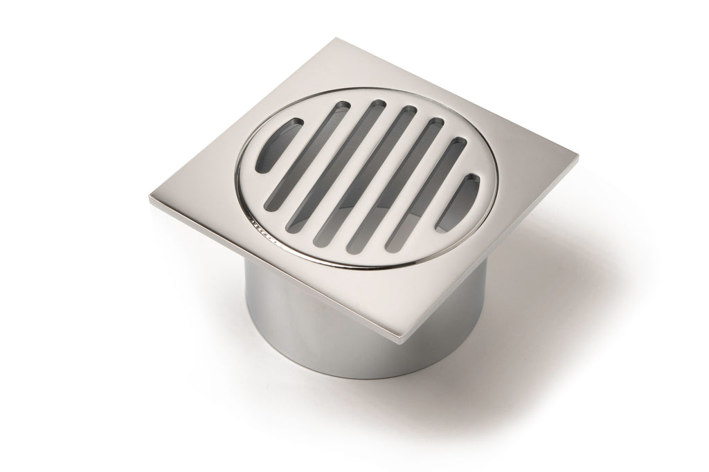 Square Grate Floor Waste – 80mm Outlet (long collar)
