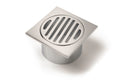 Square Grate Floor Waste – 80mm Outlet (long collar)