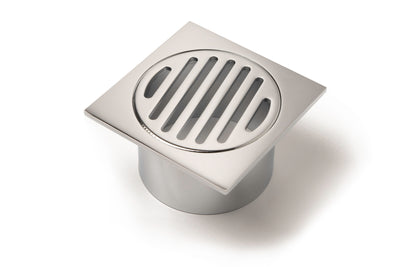 Square Grate Floor Waste – 80mm Outlet (long collar)