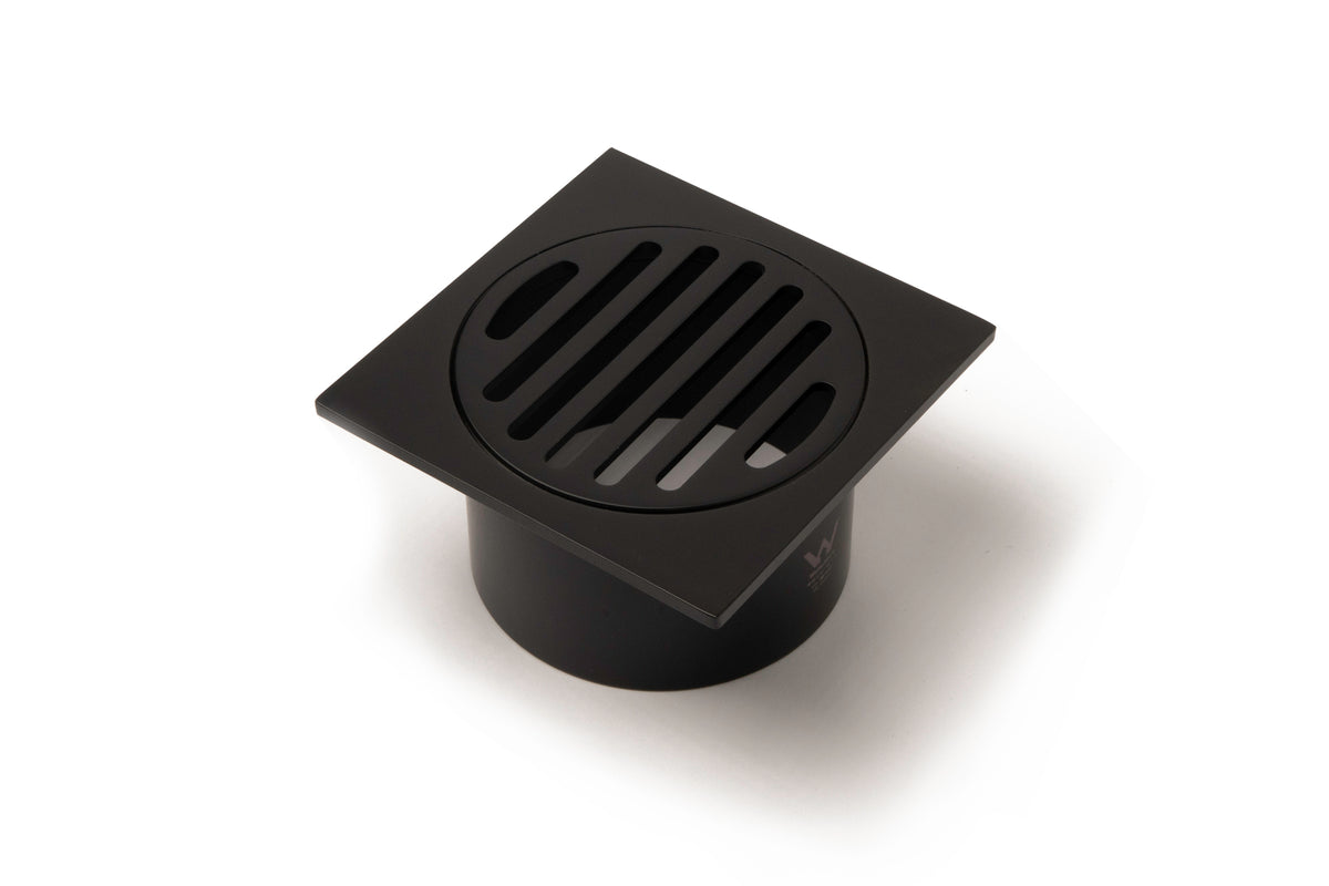 Square Grate Floor Waste – 80mm Outlet (long collar) – product image 2