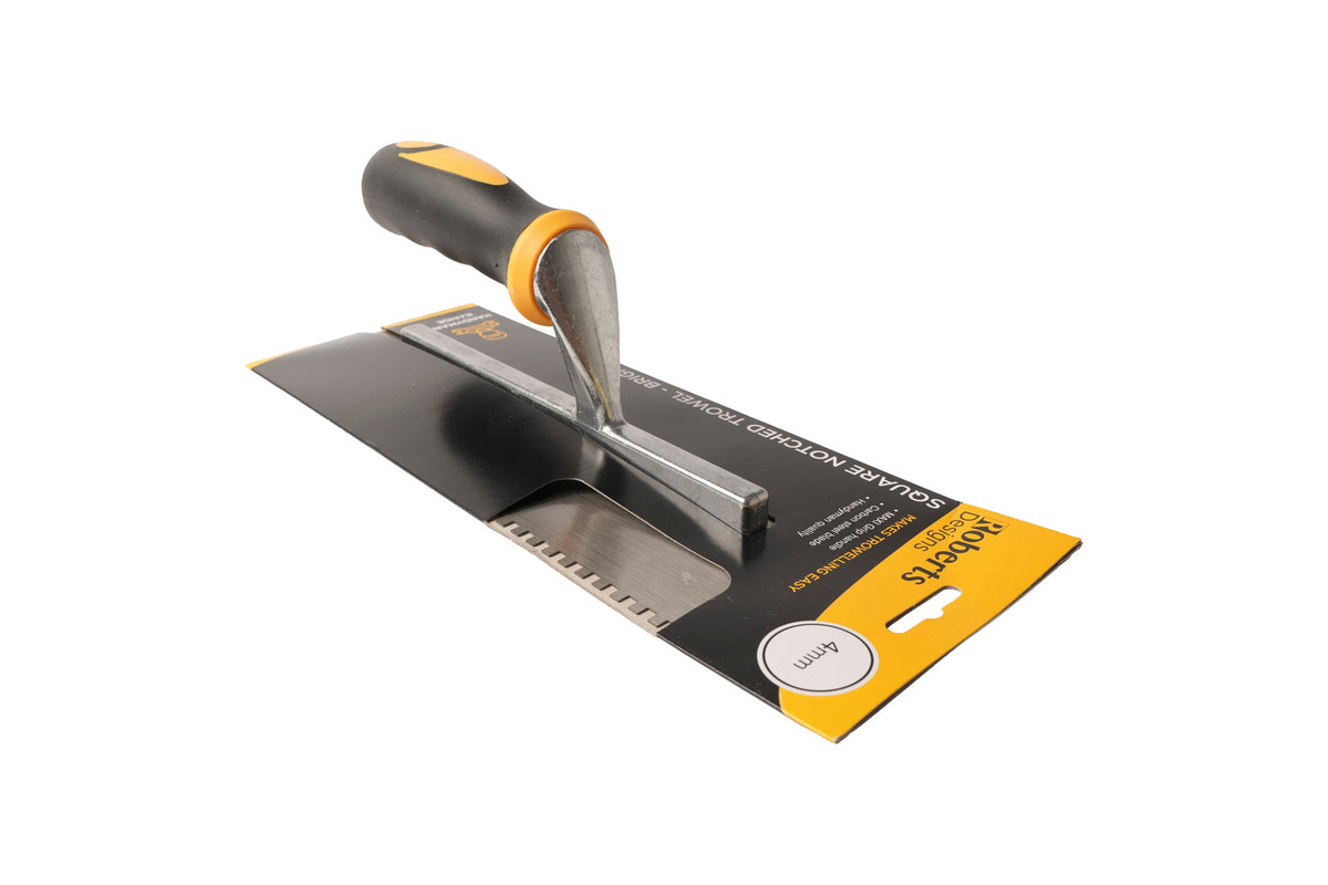 Bright Steel Square Notched Adhesive Trowel