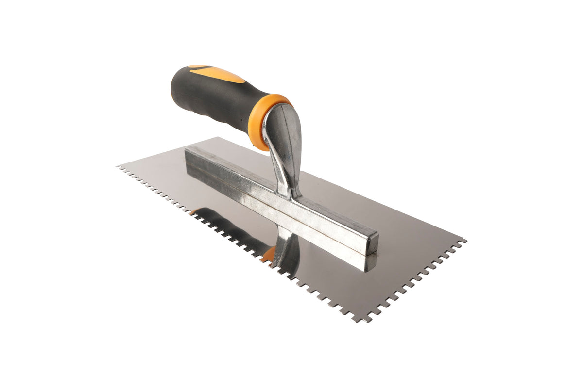Stainless Steel Square Notched Maxi Grip Trowel