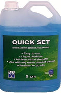 RLA Quick Set liquid additive cement accelerator, 5 litre jug with green label
