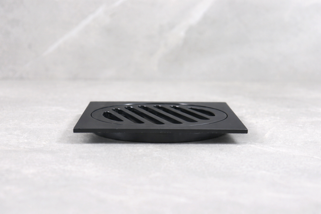 BAT Floor Drain 100mm - Ultra Short Collar - Matt Black