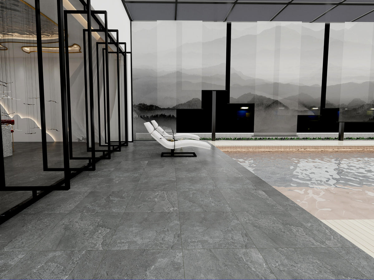 Time Stone Charcoal Porcelain Tile