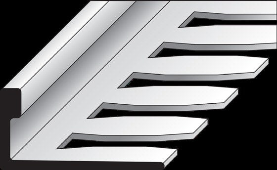 BAT notched aluminium angle – notched leg bends around curves