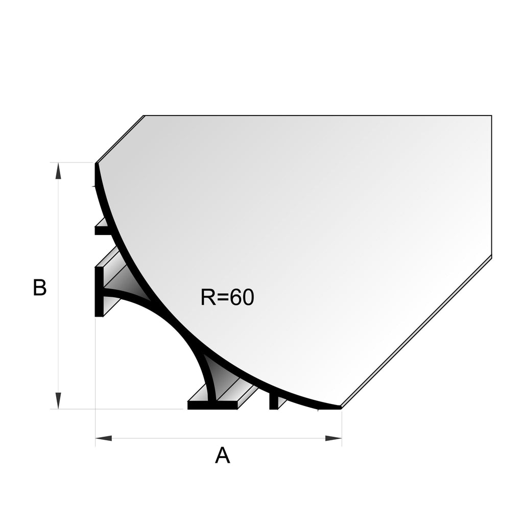 BAT Trims APC 60 All Purpose Cove Trim profile drawing with dimensions
