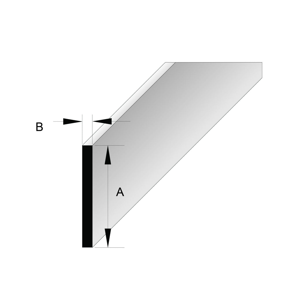 BAT Trims Flat Bar profile drawing with dimensions