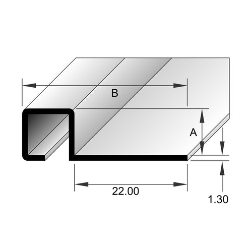 BAT Trims Square Corner Angle profile drawing with dimensions