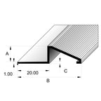 BAT Trims Diminishing Trim profile drawing with dimensions