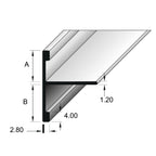 BAT Trims Double Sided Angle profile drawing with dimensions