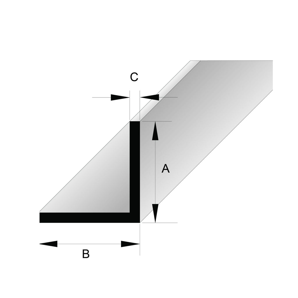 BAT Trims Aluminium Geometric Angle profile drawing with dimensions