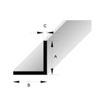 BAT Trims Aluminium Geometric Angle profile drawing with dimensions